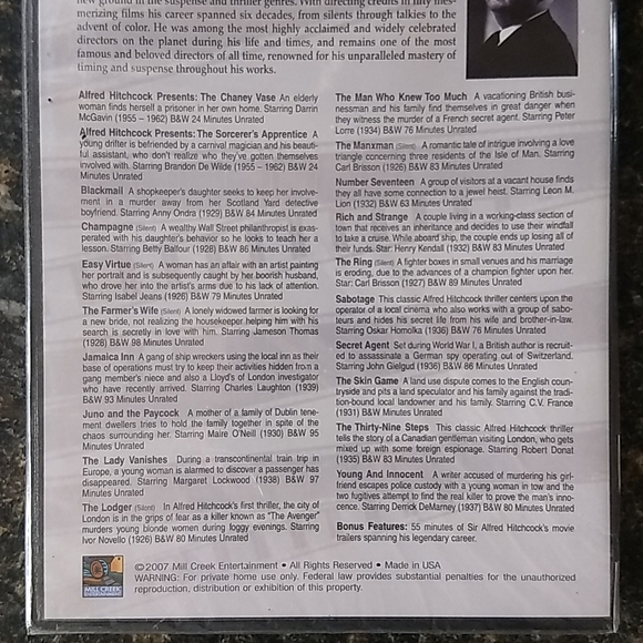 Alfred Hitchcock: The Legend Begins, 20 movies on 4 DVDs, Factory Sealed box set - Picture 4 of 12